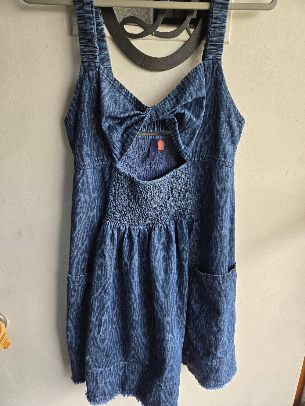 Anthropologie Pilcro Ikat Blue Denim-Style Sundress